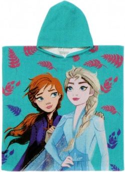 Himatsingka EU - Dívčí bavlněné pončo osuška s kapucí Ledové království - Frozen - Elsa a Anna - obrázek 1