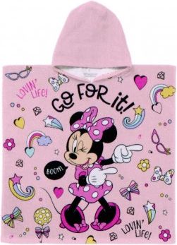Himatsingka EU - Dívčí bavlněné pončo osuška s kapucí Minnie Mouse - Disney / 60 x 120 cm - obrázek 1