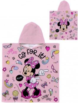 Himatsingka EU - Dívčí bavlněné pončo osuška s kapucí Minnie Mouse - Disney / 60 x 120 cm - obrázek 2