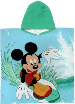 Himatsingka EU - Chlapecké bavlněné pončo osuška s kapucí Mickey Mouse - Disney / 60 x 120 cm - obrázek 1