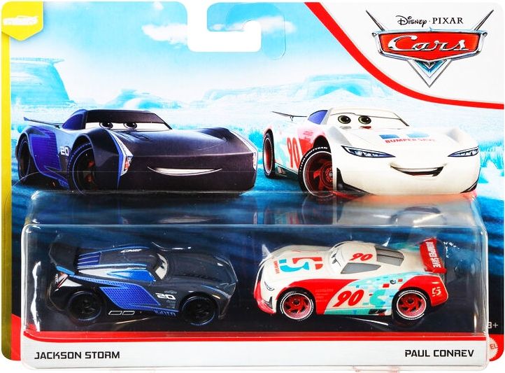 Mattel CARS 3 (Auta 3) - Jackson Storm (Jackson Hrom) + Paul Conrev - poškozený obal - obrázek 1
