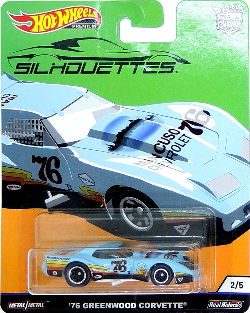 Mattel HOT WHEELS - '76 Greenwood Corvette PREMIUM Lightblue (B11) - obrázek 1