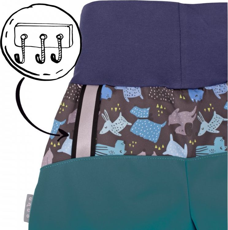 UNUO Batolecí Softshellové kalhoty bez zateplení Pejsci Velikost: 98 - 104 SLIM - obrázek 2