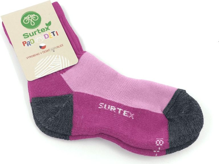 Zimní ponožky Surtex 70% Merino Růžovo šedé Velikost: 18 - 19 - obrázek 1
