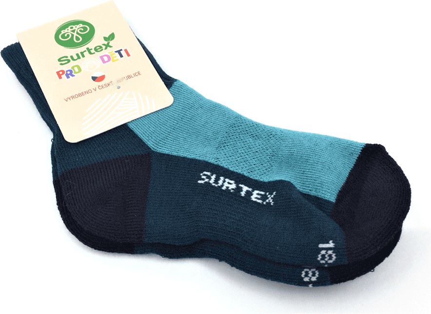 Zimní ponožky Surtex 70% Smaragdové Velikost: 18 - 19 - obrázek 1