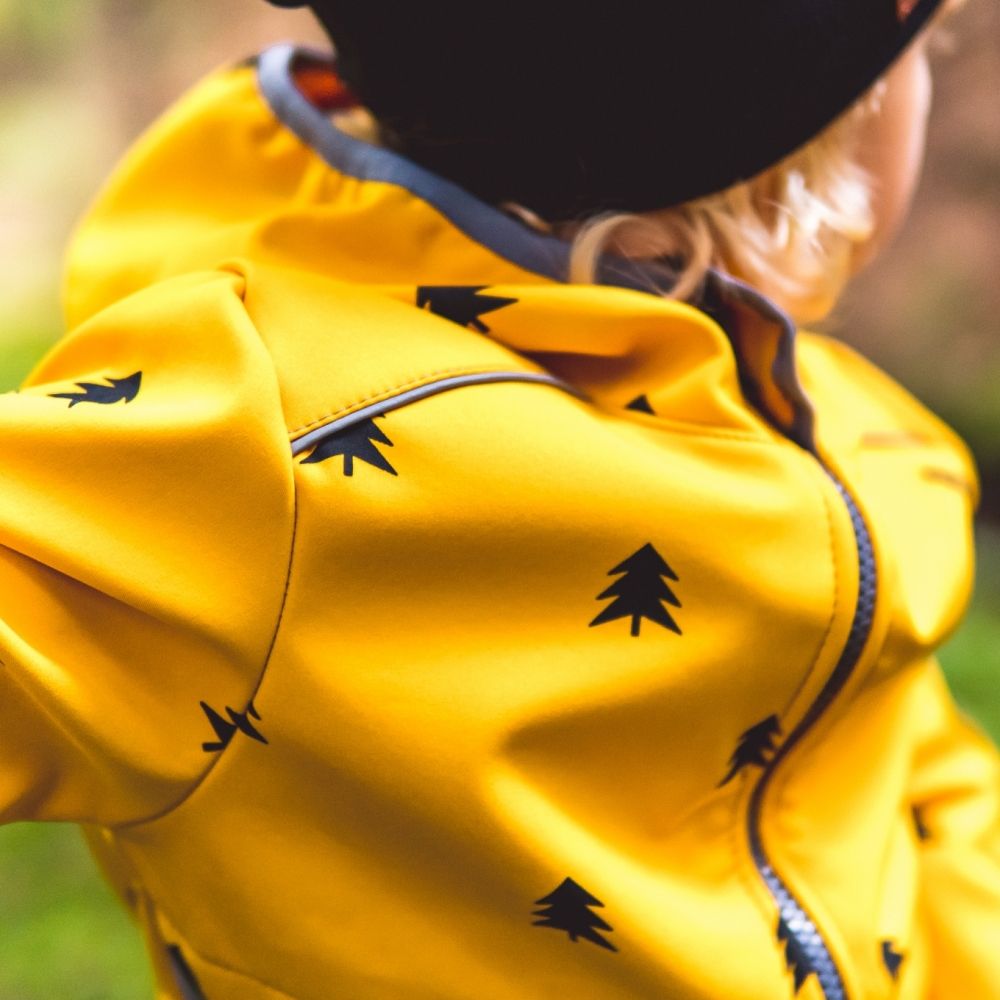 Šijeme srdcem Hořčicová softshell bunda les Velikost: 122 - 128 - obrázek 3