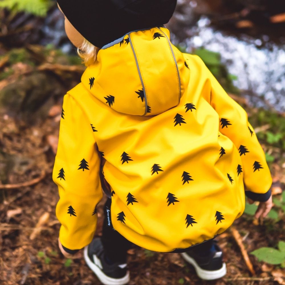 Šijeme srdcem Hořčicová softshell bunda les Velikost: 122 - 128 - obrázek 4