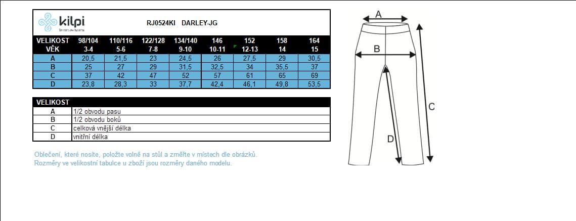 Dívčí 3/4 leginy Kilpi Darley-jg tyrkysová Velikost: 98 - 104 - obrázek 4