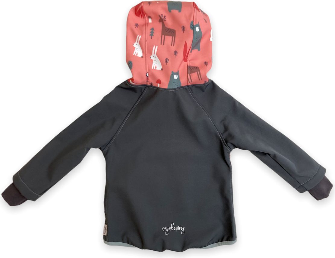 Vyrobeniny Dětská softshell bunda s fleecem - růžová se zvířátky Velikost: 86 - 92 - obrázek 6