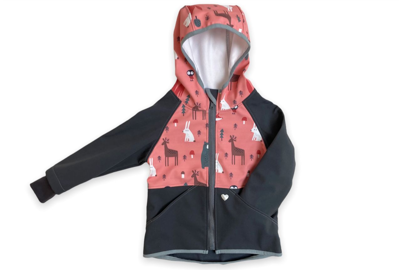 Vyrobeniny Dětská softshell bunda s fleecem - růžová se zvířátky Velikost: 86 - 92 - obrázek 7