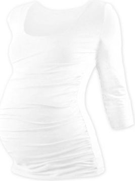 Těhotenské triko 3/4 rukáv JOHANKA - bílá, Velikosti těh. moda M/L - obrázek 1