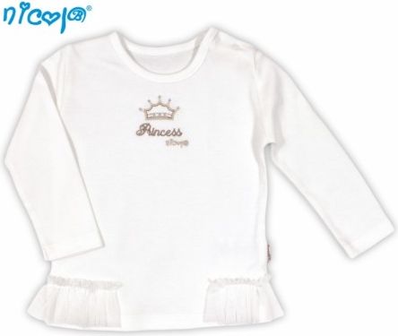 BIO kojenecké bavlněné tričko NICOL PRINCEZNA - dlouhý rukáv - obrázek 1