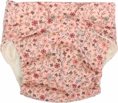 Mamatti Látková plenka EKO sada - kalhotky + 2 x plenka, Květinka, vel. 3 - 8 kg růžová - obrázek 1