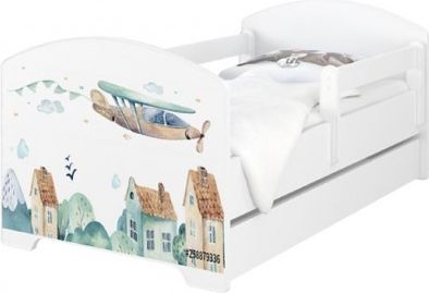 BabyBoo Dětská postel 140 x 70cm - Letadlo + šuplík - obrázek 1