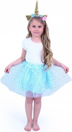 Dětský kostým tutu modrá sukně s čelenkou jednorožec - obrázek 1