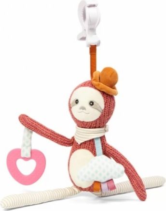 BabyOno Závěsná hračka s klipem - Sloth Leon, pudorvá, béžová - obrázek 1