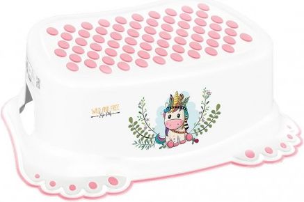 Dětské protiskluzové stupátko do koupelny Wild & Free jednorožec bílé, Bílá - obrázek 1