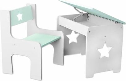 NELLYS Sada nábytku KIDS STAR Stůl + židle - mátová s bílou