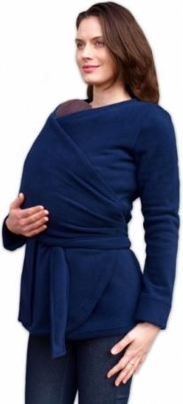 JOŽÁNEK Zavinovací kabátek pro nosící, těhotné - fleece - tm. modrá, Velikosti těh. moda L/XL - obrázek 1