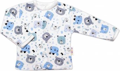 Baby Nellys Kojenecká košilka, New Teddy, modrá barva, Velikost koj. oblečení 56 (1-2m) - obrázek 1