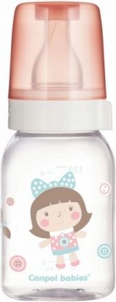 Canpol Babies Skleněná lahvička 120 ml Panenka - růžová - obrázek 1