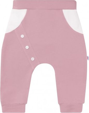 Kojenecké bavlněné tepláčky New Baby The Best růžové, Růžová, 56 (0-3m) - obrázek 1