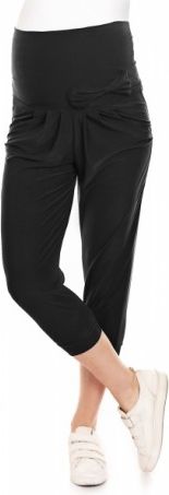 Be MaaMaa Těhotenské 3/4 kalhoty s vysokým pásem - černé, Velikosti těh. moda L/XL - obrázek 1