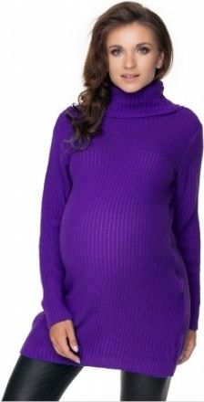 Be MaaMaa Dlouhý těhotenský svetr - fialová - obrázek 1