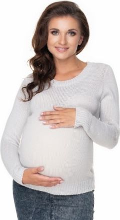 Be MaaMaa Těhotenský přízový svetřík - krémový - obrázek 1