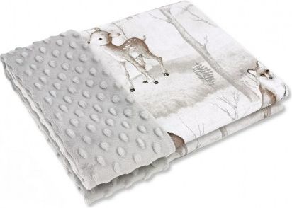 Bavlněná deka s Minky 100 x 75 cm, Medvěd a kamarádi - šedá - obrázek 1