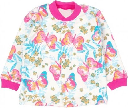 MBaby Novozenecká bavlněná košilka, kabátek Motýlci - růžová, Velikost koj. oblečení 56 (1-2m) - obrázek 1
