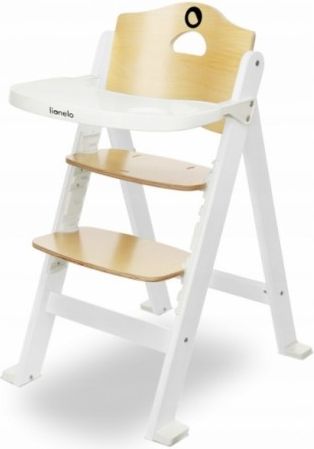 Lionelo Dřevěná jídelní židlička, stoleček - Floris, White - obrázek 1