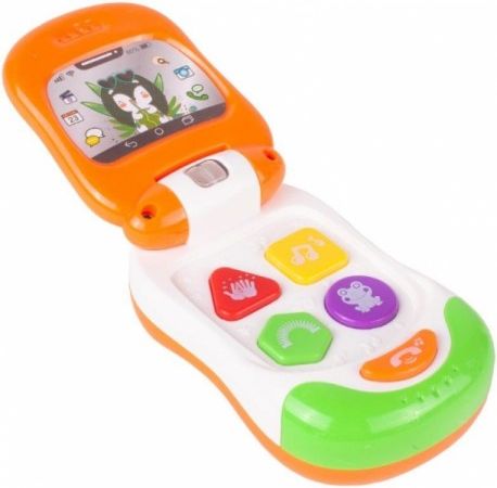 Tulimi Interaktivní hračka, sklápěcí telefón smartfon, oranžovo/zelený - obrázek 1