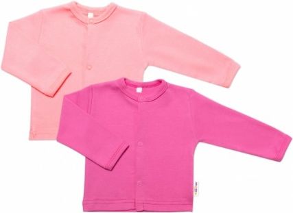 Baby Nellys Sada 2 bavlněných košilek, Basic Pastel, růžová/meruňková, Velikost koj. oblečení 56 (1-2m) - obrázek 1