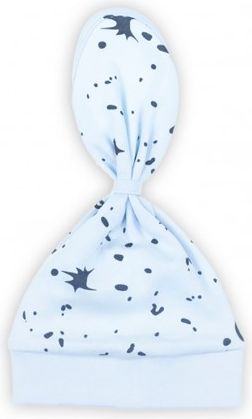 Kojenecká bavlněná čepička-šátek Nicol Max light, Modrá, 56/62 - obrázek 1