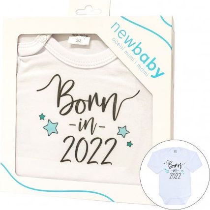Body s potiskem New Baby Born in 2022 - dárkové balení, Bílá, 50 - obrázek 1