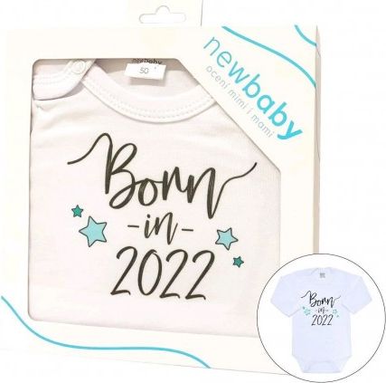 Body s potiskem New Baby Born in 2022 - dárkové balení, Bílá, 56 (0-3m) - obrázek 1