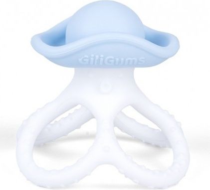 GiliGums Zklidňující silikonové kousátko Chobotnice, modré - obrázek 1