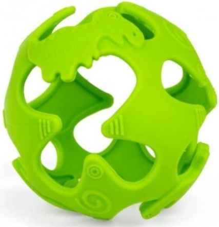 GiliGums Silikonové kousátko Míček, Dino - zelené - obrázek 1