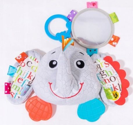 Bali Bazoo Závěsná hračka s melodií Slon s klipem a zrcátkem - šedý - obrázek 1