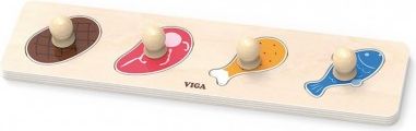 Dřevěné puzzle s úchyty pro nejmenší Viga Jídlo, Multicolor - obrázek 1