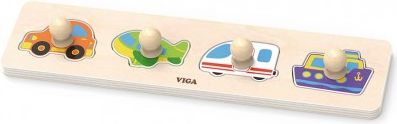 Dřevěné puzzle s úchyty pro nejmenší Viga Transport, Multicolor - obrázek 1