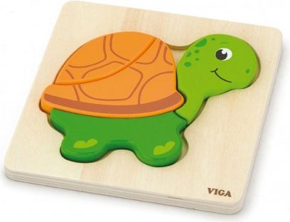 Dřevěné puzzle pro nejmenší Viga Želva, Multicolor - obrázek 1