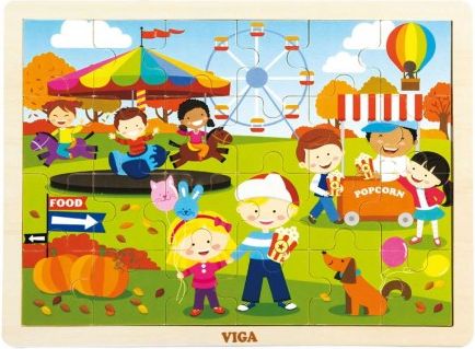 Dětské dřevěné puzzle Viga Podzim, Multicolor - obrázek 1
