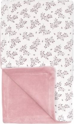 Mamatti Dětská oboustranná deka, bavlna/velvet, 80 x 90 cm, Happy - bílá/lila - obrázek 1