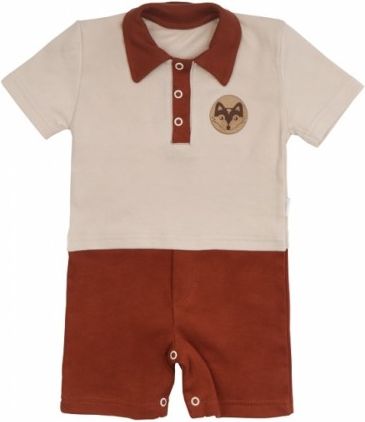 Mamatti Body s nohavičkami Baby Fox - béžová/hnědá, Velikost koj. oblečení 62 (2-3m) - obrázek 1