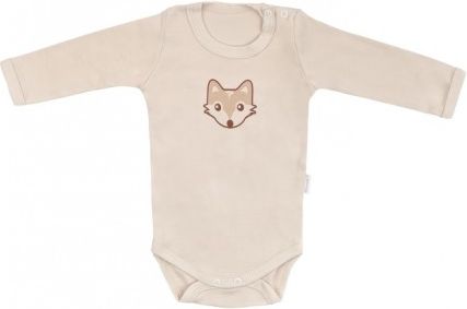 Mamatti Kojenecké body dlouhý rukáv, Baby Fox - béžová, Velikost koj. oblečení 68 (3-6m) - obrázek 1