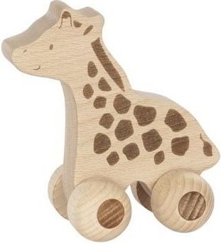 Goki Edukační dřevěná žirafa na kolečkách