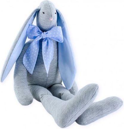 BaBalu Hand Made Látkový králíček Eda, šedý-modrý - obrázek 1