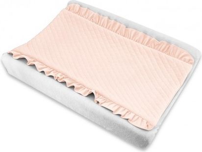 Baby Nellys Prošívaná deka s volánky na přebalovací podložku, Velvet - meruńková - obrázek 1